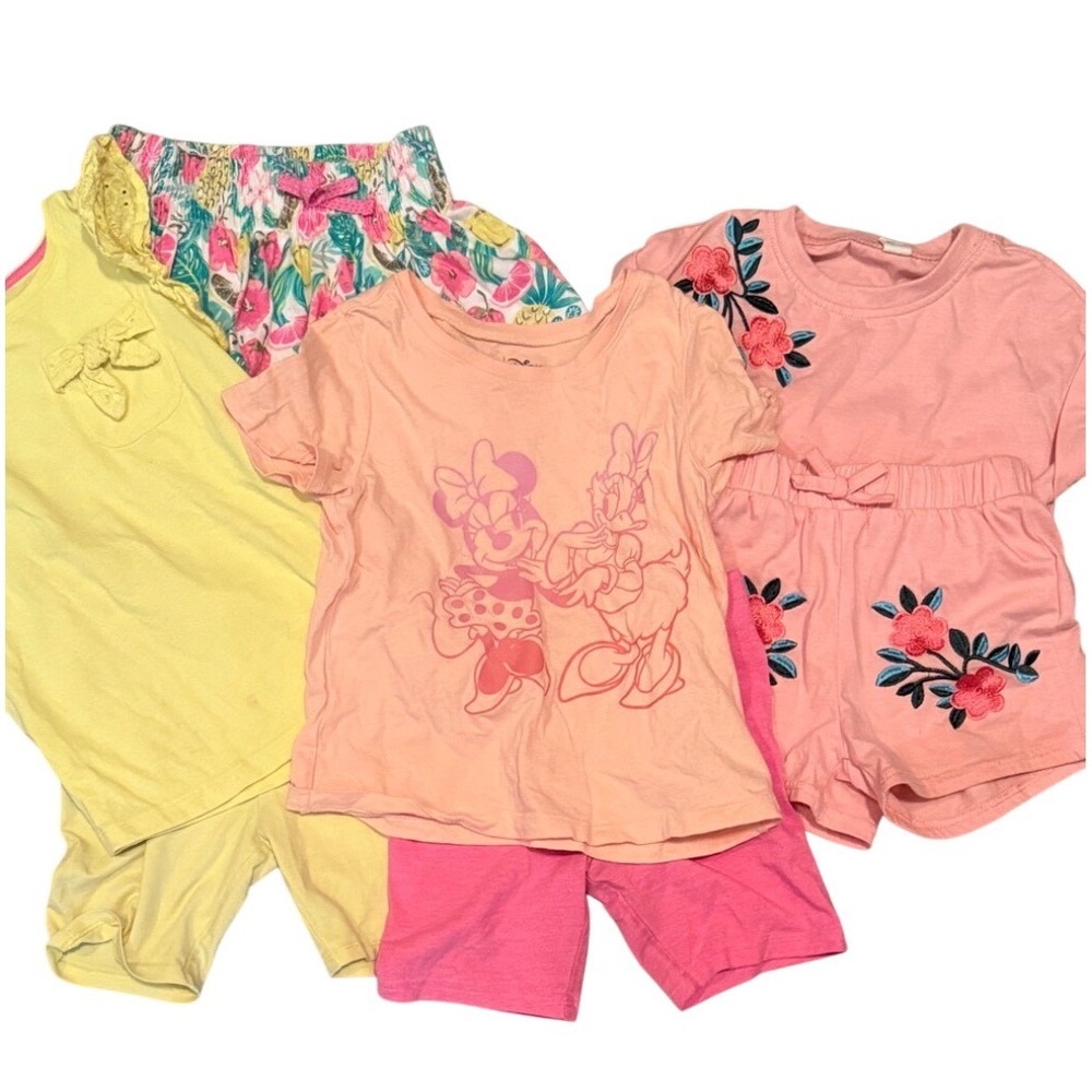 Disney‎ Minnie Mouse Daisy Duck Kids Summer Clothes Lot Pink Yellow Floral 3-5 T